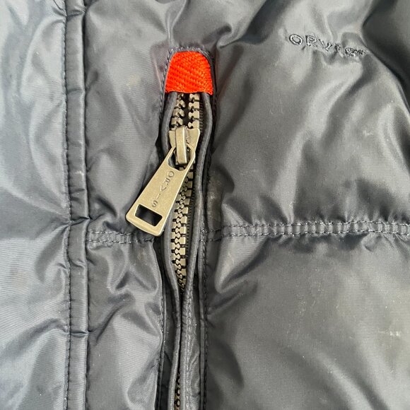 Orvis Classic Collection Women's Navy Blue Down Puffer Vest Orange Accents XL - Picture 3 of 9